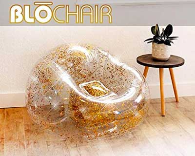 BloChair Inflatable Bean Bag Chair with Gold Glitter Inside