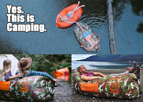 Sleeping-Floating-Sitting Inflatable Lounge for Camping