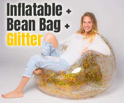 Inflatable Glitter Bean Bag Chair