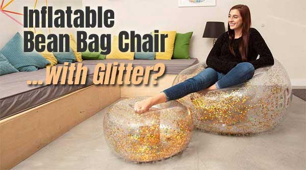 Inflatable Glitter BloChair with Matching Ottoman