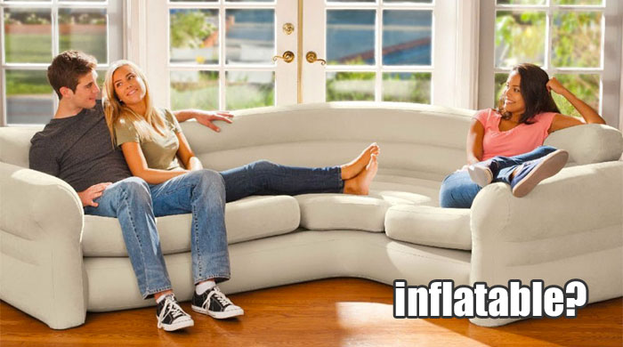 Intex Inflatable Sectional Sofa seats more than 3 people comfortably - looks like a real sofa!