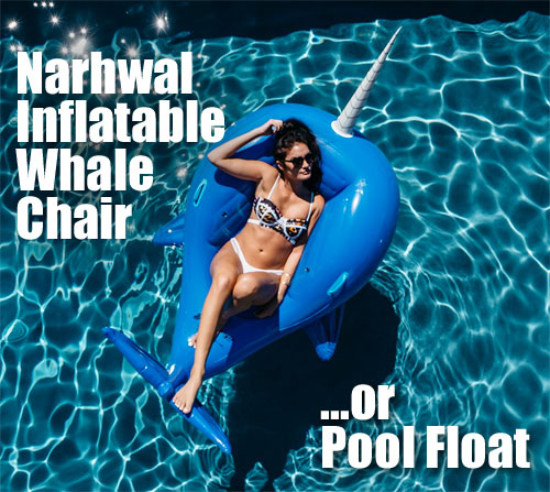 Narhwal Inflatable Whale Chair - or Pool Float