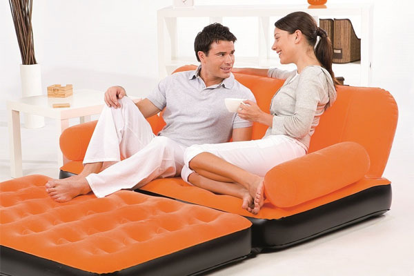 Orange Inflatable Sofa Sleeper