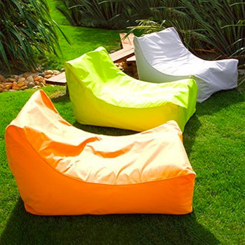 Swimline Sunsoft Inflatable Chairs in Lime, Orange & Gray