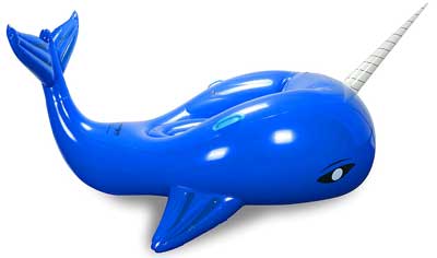Inflatable Narhwal Whale Chair for Gaming, Lounging or the Pool